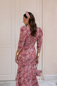 Vestido midi com decote halter