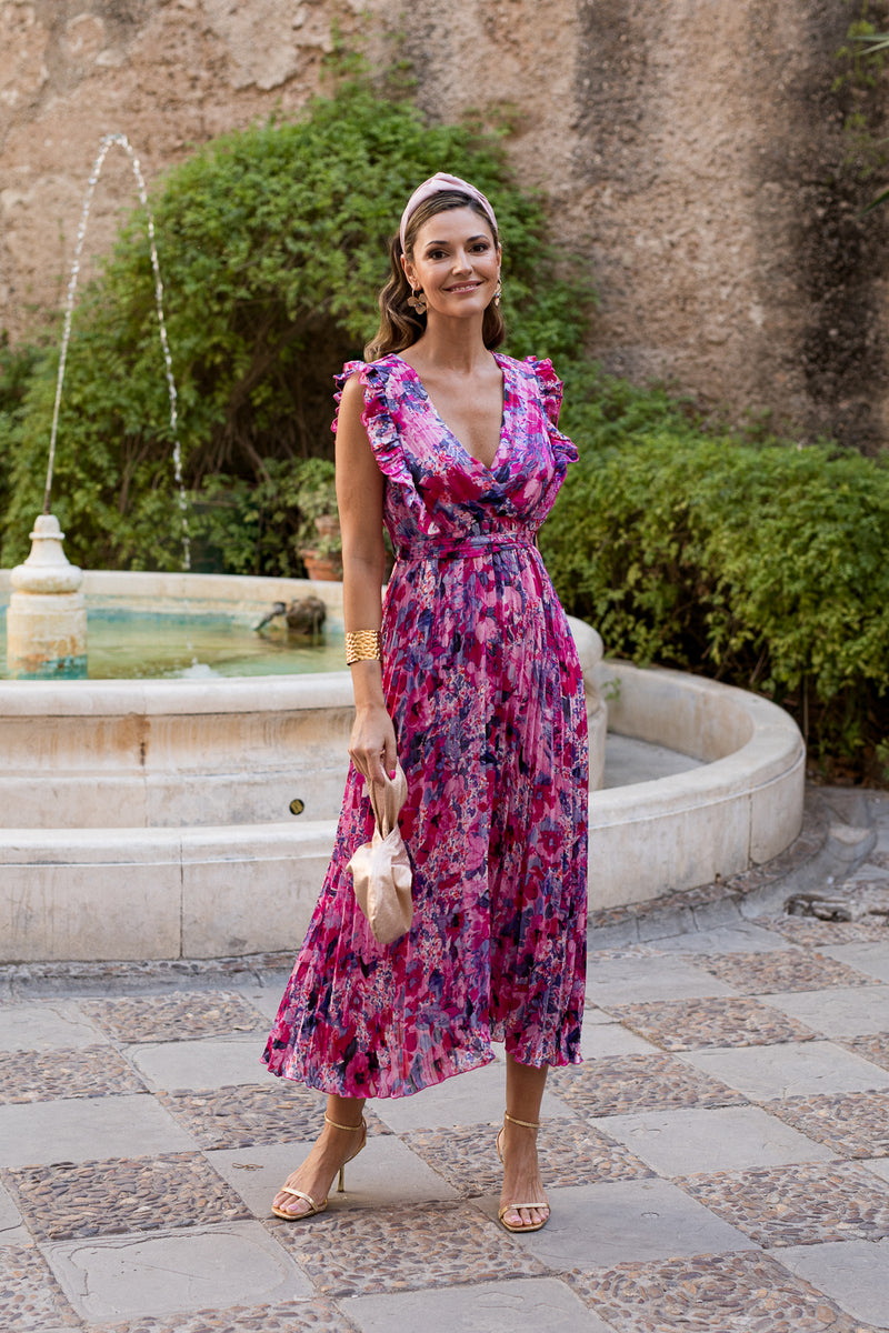 Vestido midi estampado floral