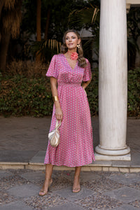 Vestido midi Mabel rosa