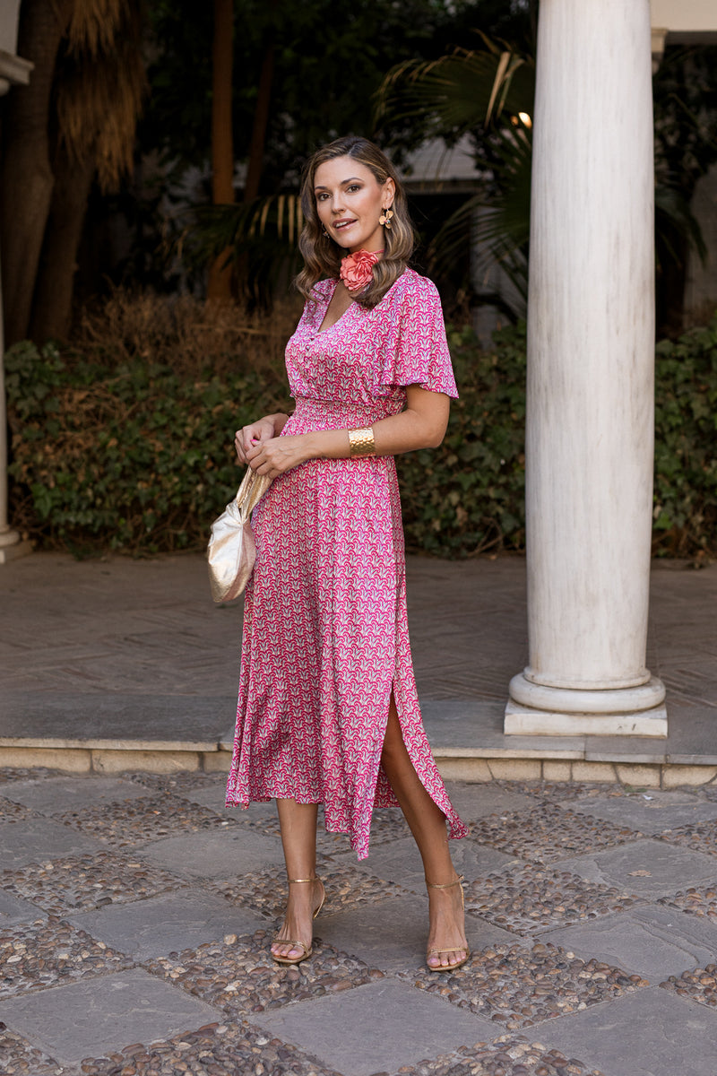 Vestido midi rosa Mabel