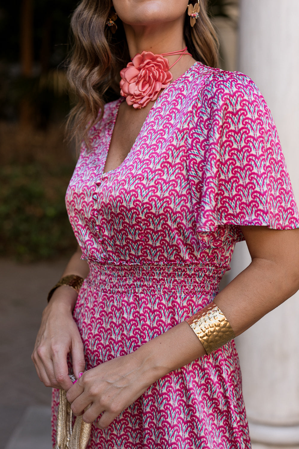 Vestido midi rosa Mabel