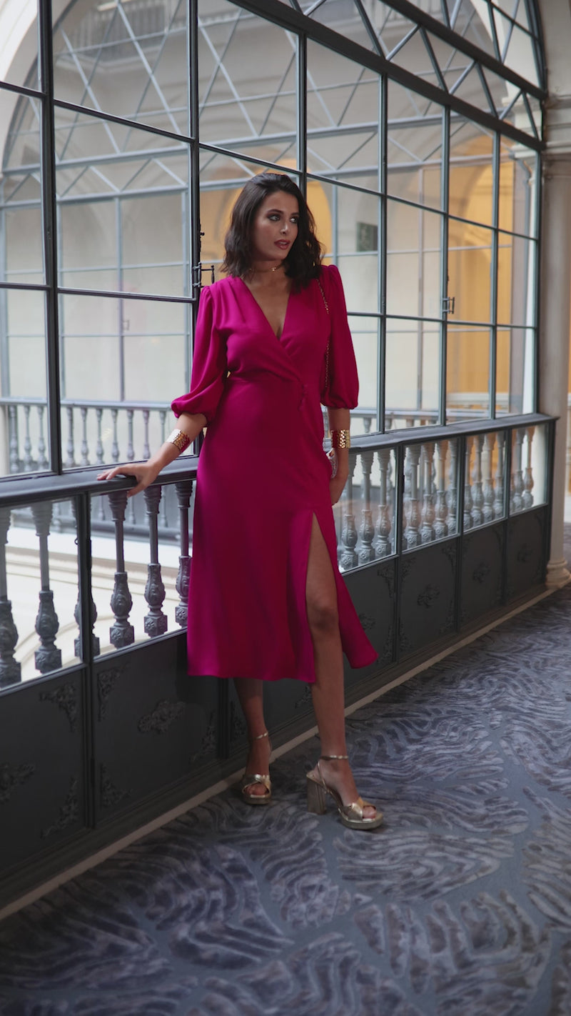 Vestido midi Lola Bordeaux