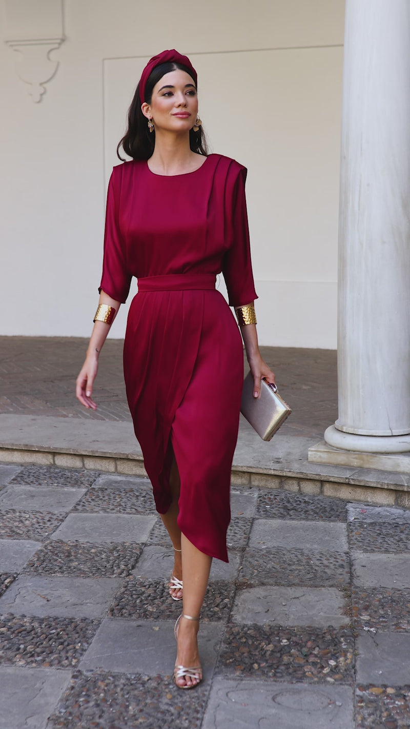 Vestido midi Lola Bordeaux