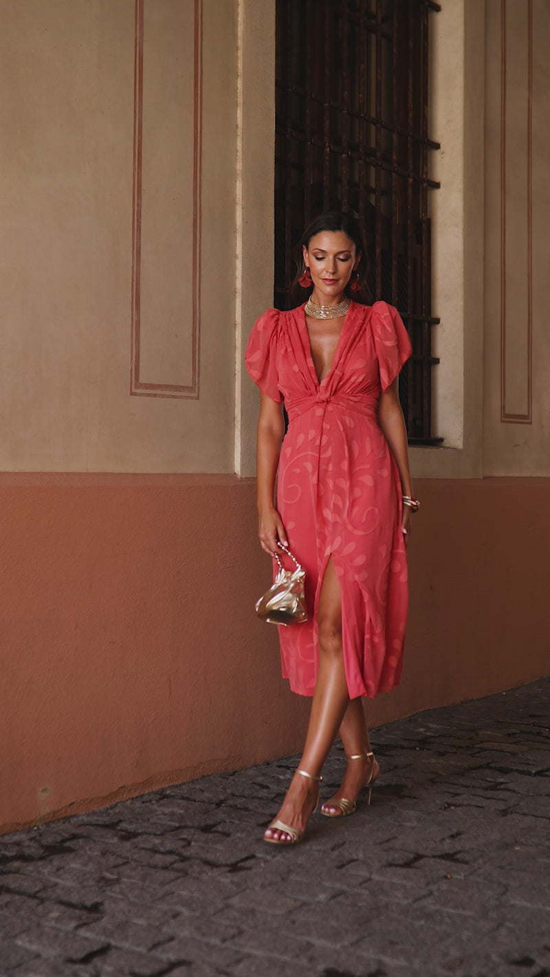 Vestido midi Lola Bordeaux