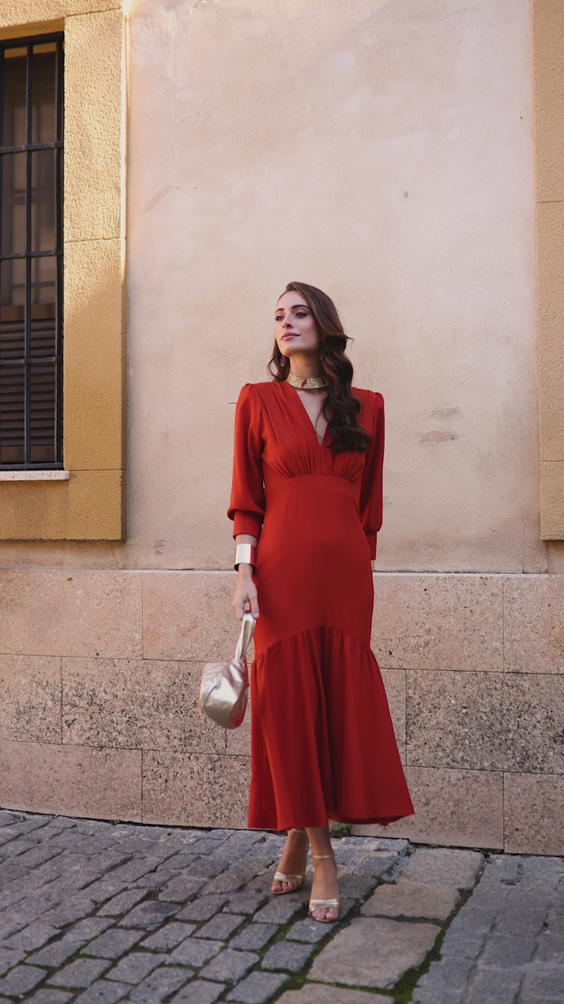 Vestido midi lolita com franjas