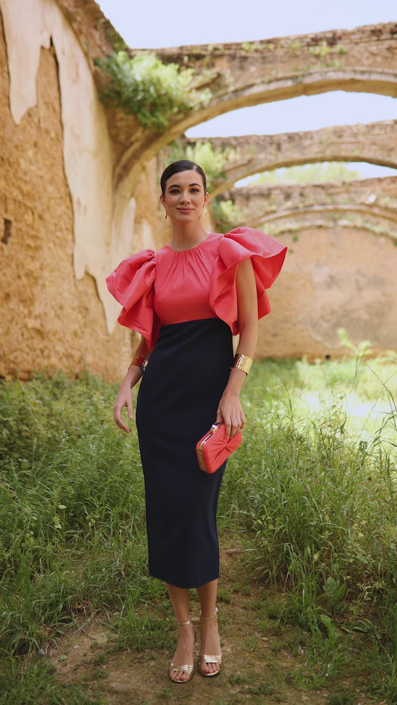 Vestido midi Lola Bordeaux